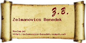 Zelmanovics Benedek névjegykártya